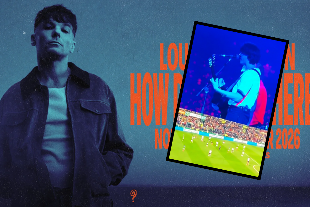 Louis Tomlinson sorprendió al proyectar el partido entre Inglaterra y México durante un concierto