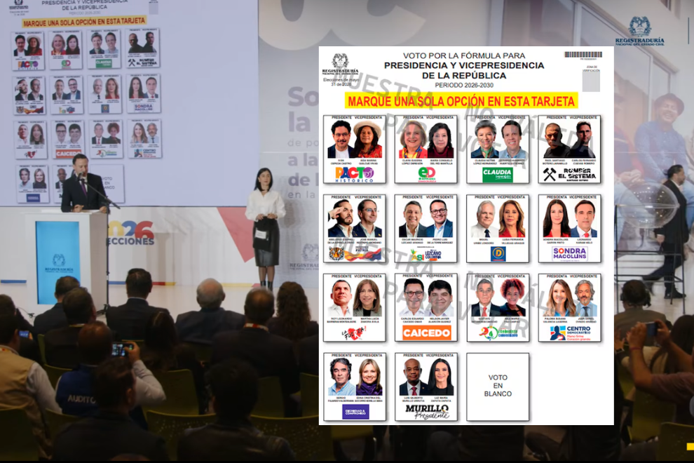 Registraduría define orden en tarjeta electoral